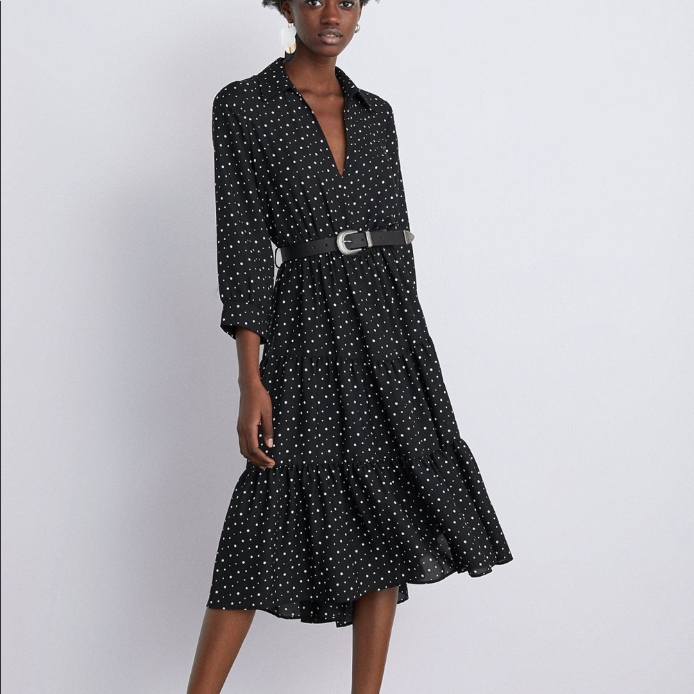 Dress Zara Black Polka Dot